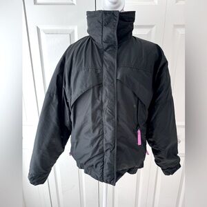 Team Hermans vintage black & pink /purple combo ski puffer coat - size L
